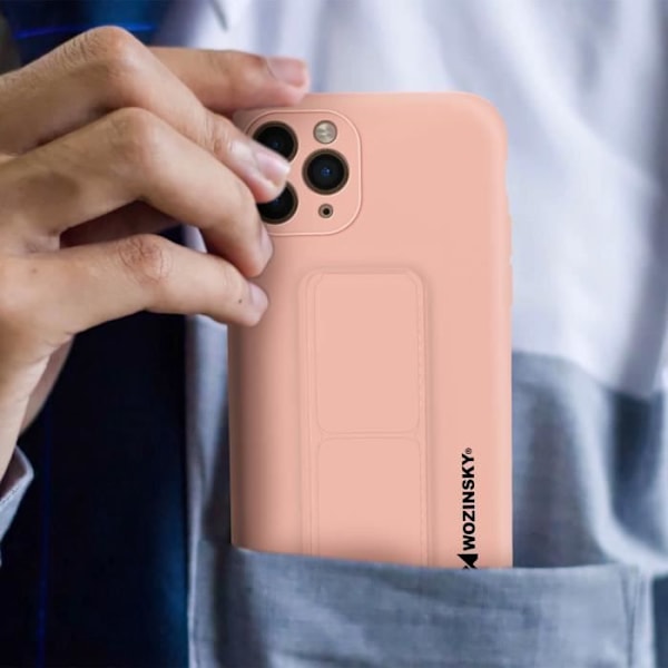 Skyddsfodral - Wozinsky - iPhone 11 Pro Max - Mjuk silikon - Magnetiskt stöd - Rosa Rosa