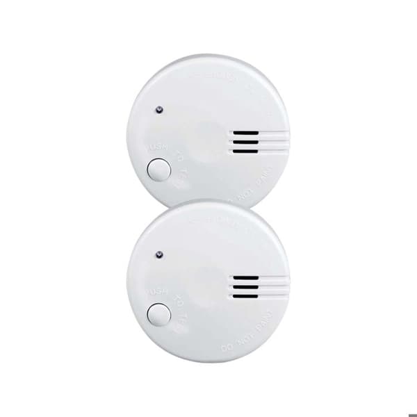 Pack med 2 kompakta mini-rökdetektorer med hållbart batteri i 5 år Alecto Vit Vit