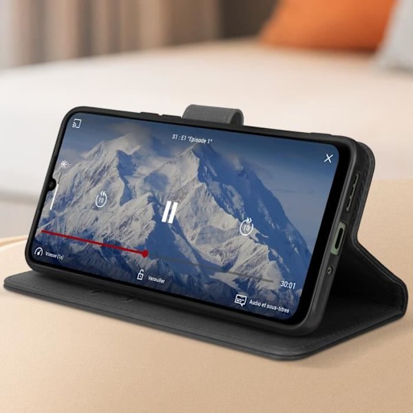 Kotelo Xiaomi Redmi 13C:lle - AVIZAR - Chesterfield - Lompakko- ja videotuki - musta Svart