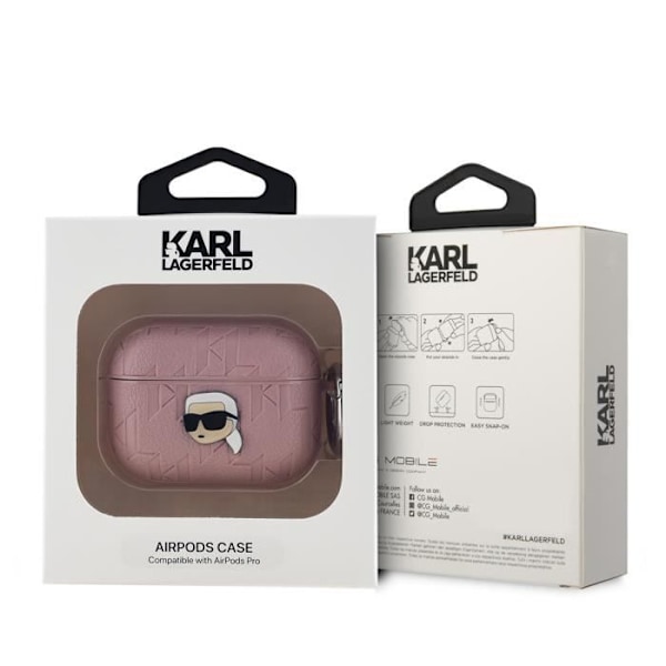 Étui til AirPods Pro Monogram med Karl Head Prægning Karl Lagerfeld Rosa Rosa
