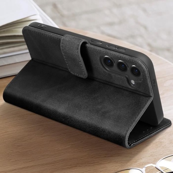 Fodral till Samsung S24 - AVIZAR - Wallet Flip Video Support - Svart Svart