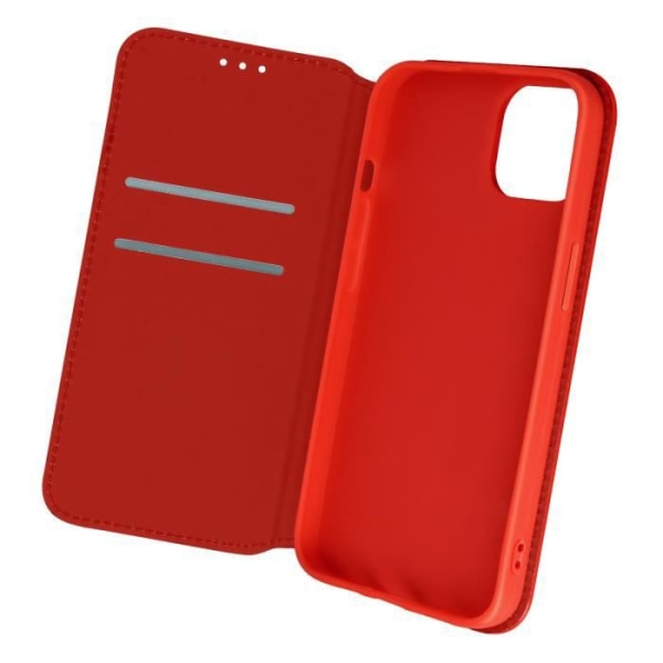 iPhone 13 Flip Wallet Case Video Support Function Punainen - AVIZAR - iPhone 13 - Jäykkä - Matta - Mixed Röd