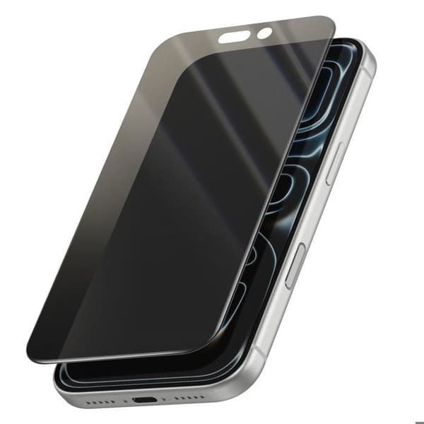 Härdat Glas - 4SMARTS - iPhone 17 Pro - Antispy - Applicator Inkluderad - Repbeständig Svart