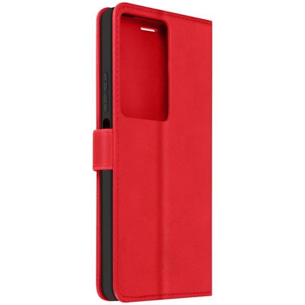 Taske til Oppo A79 Håndledsrem Flip Wallet Stand Red Röd