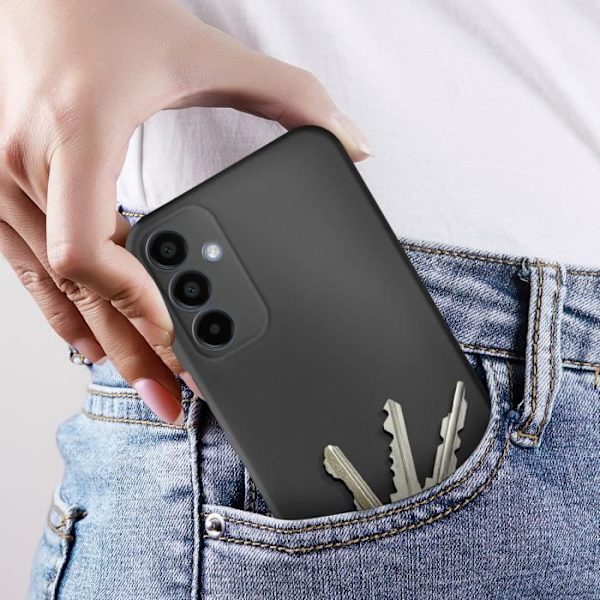 Fodral till Samsung Galaxy A15 - AVIZAR - Fast Cover - Halvstyv - Soft-touch - Anti-trace Svart