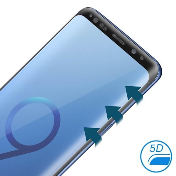Suojakalvo - AVIZAR - Galaxy S9 Plus - 5D Karkaistu lasi - Naarmuuntumaton - Näytön suojaus Svart