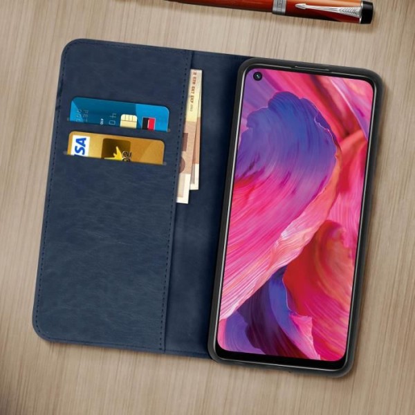 Wallet folio etui til Oppo A54 5G og A74 5G - AVIZAR - Midnight blue Midnattsblå