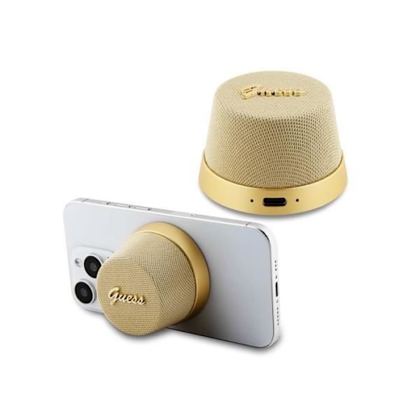 3W Bluetooth 5.3-högtalare MagSafe kompatibel med mikrofon och brusreducering Guess Gold Gul