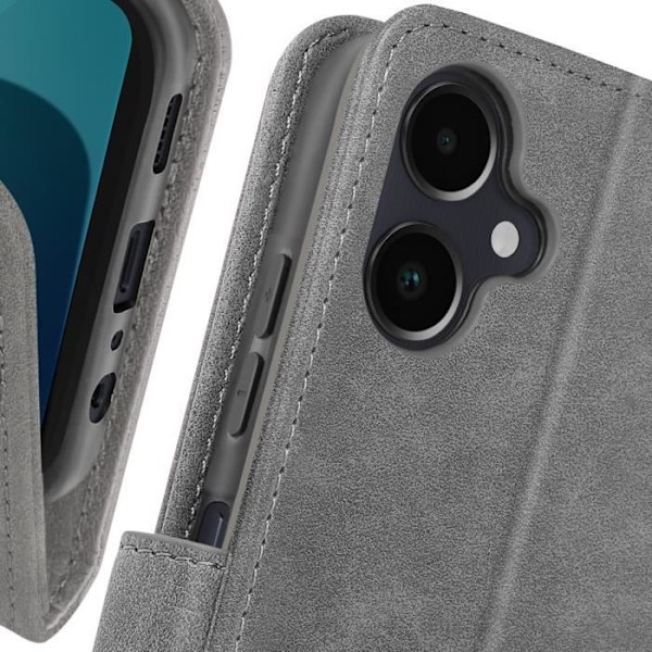 Taske til Samsung Galaxy A06 - AVIZAR - Chesterfield - Pung og videoholder - Grå Grå