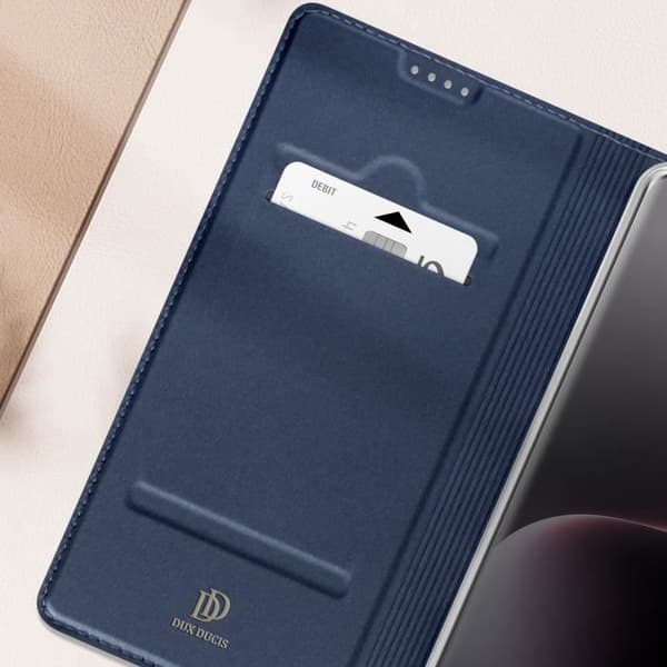 Fodral för Honor Magic 7 Lite - DUX DUCIS - Satinfinish - Kortfack - Videostöd - Mörkblå Blå
