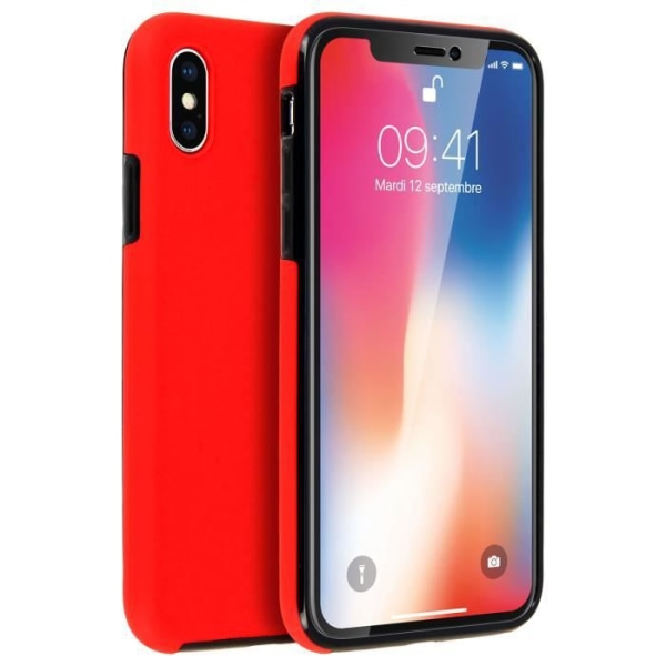 Suojakuori - Apple - iPhone X / XS - Silikoni - Polykarbonaatti - Punainen Röd