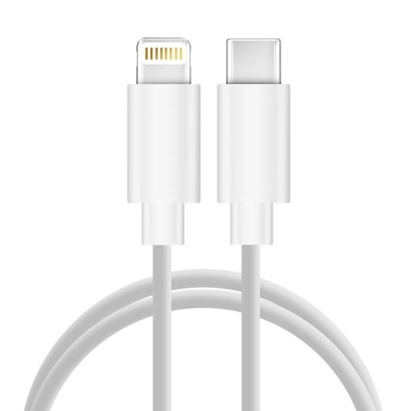 USB-C - Lightning-kaapeli - Power Delivery - 2m - Nopean latauksen - Yhteensopiva iPhonen kanssa - Valkoinen Vit