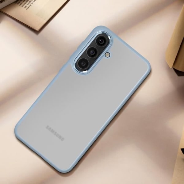 Suojakuori Samsung S24 Plus -puhelimelle - AVIZAR - Kova selkä pehmeä ääriviiva - Vaaleansininen savustettu muotoilu Blå