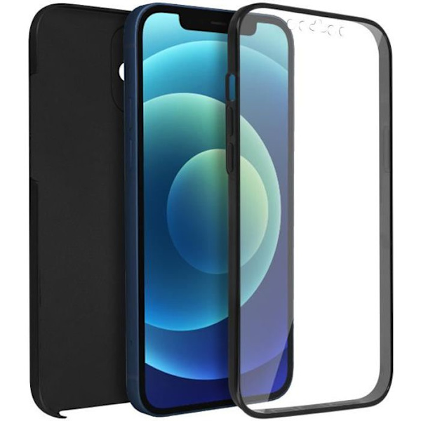 Coque - Apple - iPhone 12 Mini - Hård Bakskydd - Mjuk Framskydd - Svart Svart