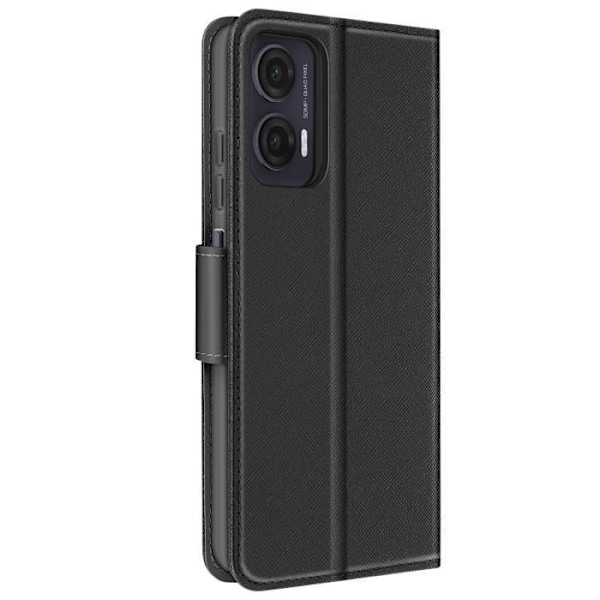 Etui til Motorola Moto G35 Læder Pung Saffiano Fancy Sort Svart