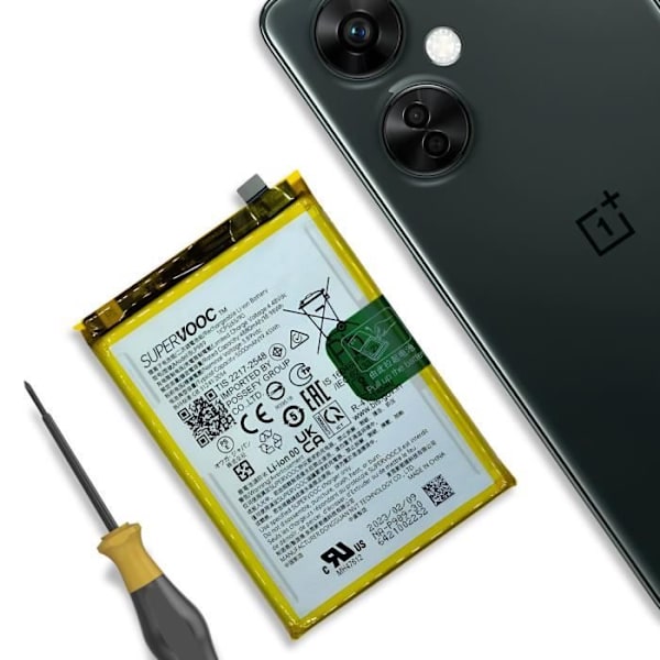 Interna batteri för OnePlus Nord CE 3 Lite 5000mAh BLP989 Vit - AVIZAR - BAT-COMP-CE3L - Litium Jon Vit