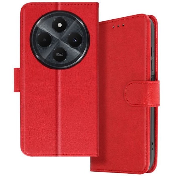 Kotelo Xiaomi Redmi 14C:lle - AVIZAR - Lompakon läppä ja videotuki - punainen Röd