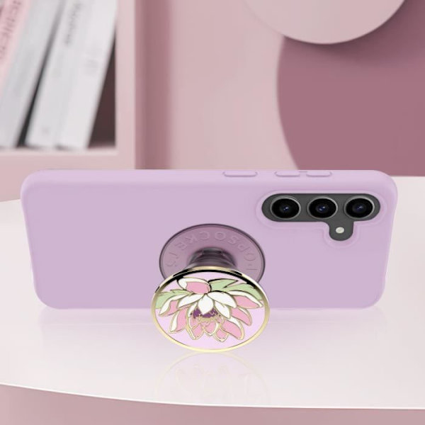 PopGrip - POPSOCKETS - Vattenlilja - Säker grepp - Horisontell och vertikal stöd - Återvinningsbar Rosa