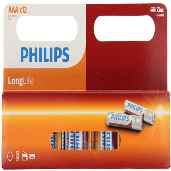 Piles AAA Longlife Philips Sæt Af 12