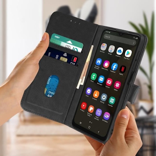 Samsung Galaxy A13 5G kotelo - AVIZAR - Lompakon kansi - Jalustatoiminto - Musta Svart
