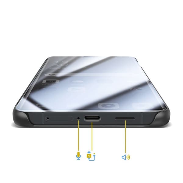 Spejl Etui til Galaxy S26 med Smart View Vindue og Foldbart Stativ Sort Svart