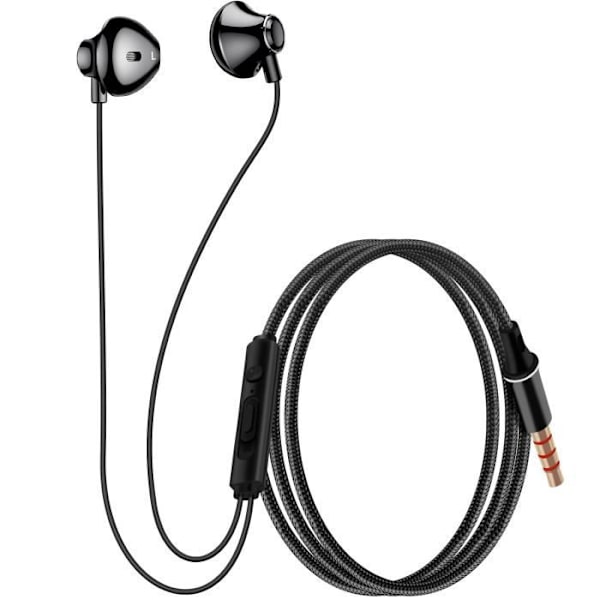 In-ear hörlurar - LINQ - Svart - 3,5 mm jack - Handsfree-kit - Flätad nylon Svart