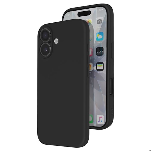 Cover - UNDERRETTE - iPhone 17 - Soft-Touch - Semi-stiv silicone - Sort Svart