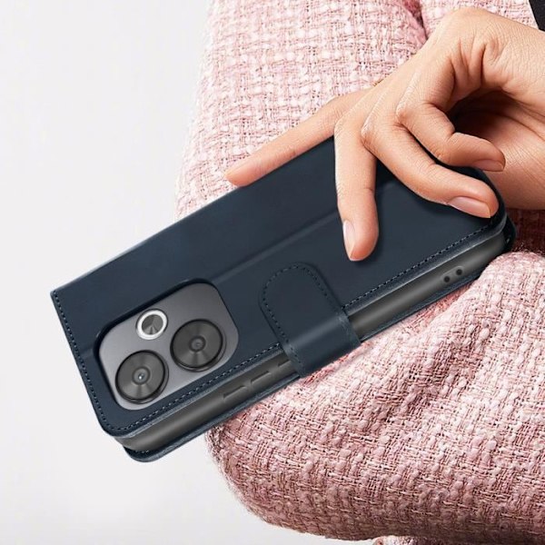 Taske til Xiaomi Poco F6 - AVIZAR - Flip Wallet Stand Vintage Style Midnight Blue Blå