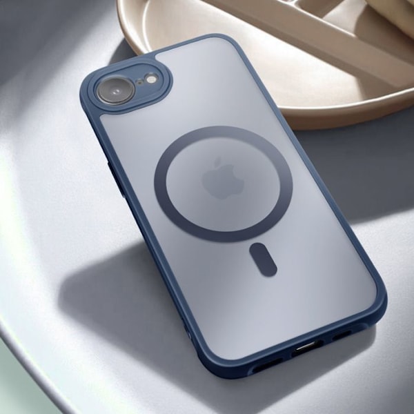 Coque MagSafe til iPhone 16e Mat Frostet Bag Blue Night Kant Blå