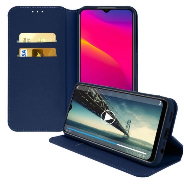 Hus - AVIZAR - Oppo A5 2020 / A9 2020 - Plånboksfodral - Ekologiskt läder - Stödfunktion Blå
