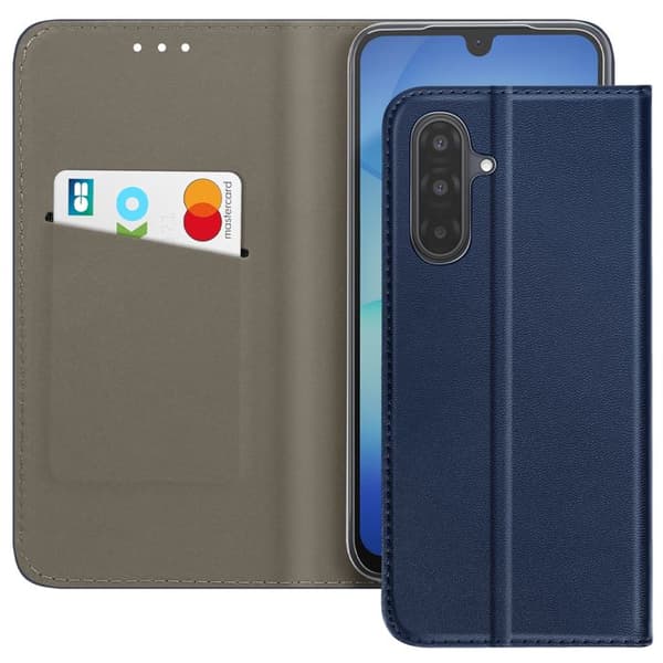 Fodral med lock - AVIZAR - Galaxy A17 - Magnetisk - Kortfack - Ställfunktion Mörkblå Blå