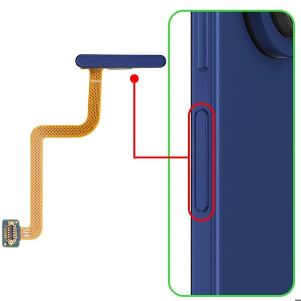 Original Fingeravtrycksläsare för Galaxy Z Fold7 Service Pack Samsung Mörkblå Blå