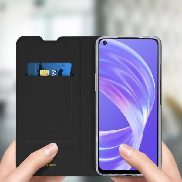 Housse Oppo A73 5G - Dux Ducis - Eco-læder - Støttefunktion - Kortholder - Sort Svart