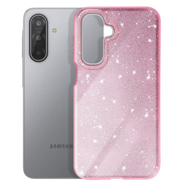 Cover til Galaxy A17 Bi-Materiale Design og Glitrende Rosa Rosa