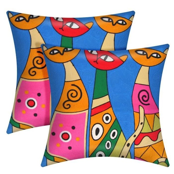 Set om 2 Kuddfodral 45x45 cm Broderade Art Divina Flerfärgad