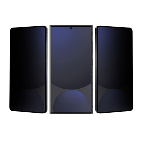 Premium 2.5D hærdet glas til Galaxy S25 Ultra Privacy Eiger Sort transparent