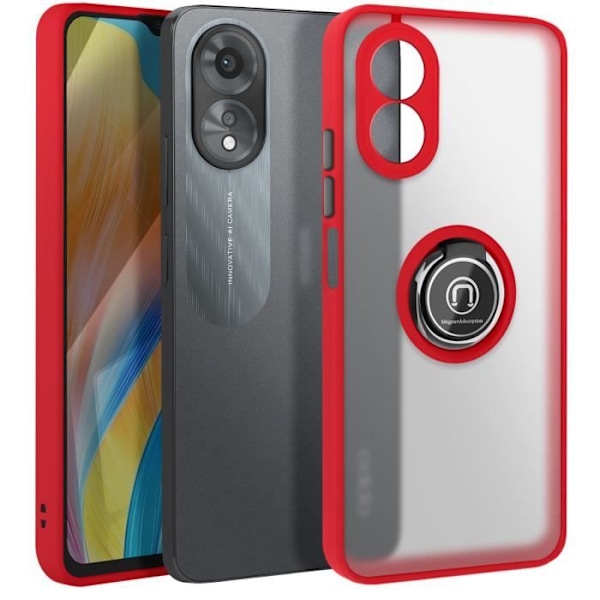 "Oppo A38 Suojakuori Metallirengas Video-tuki Punainen" Röd