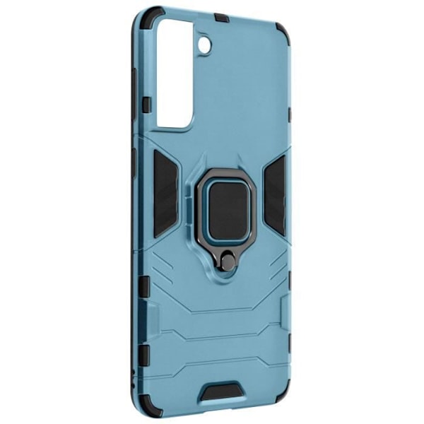 Coque - AVIZAR - Galaxy S21 Plus - Stötabsorberande - Metallring - Hård Polykarbonat Blå