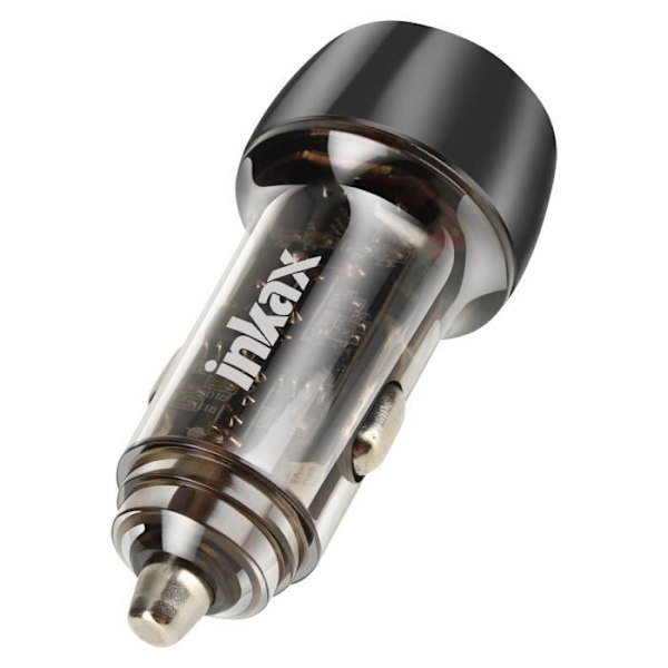 Laddare Handstick 48W USB-C + USB Snabb Laddning LED Indikator Inkax Transparent Transparent
