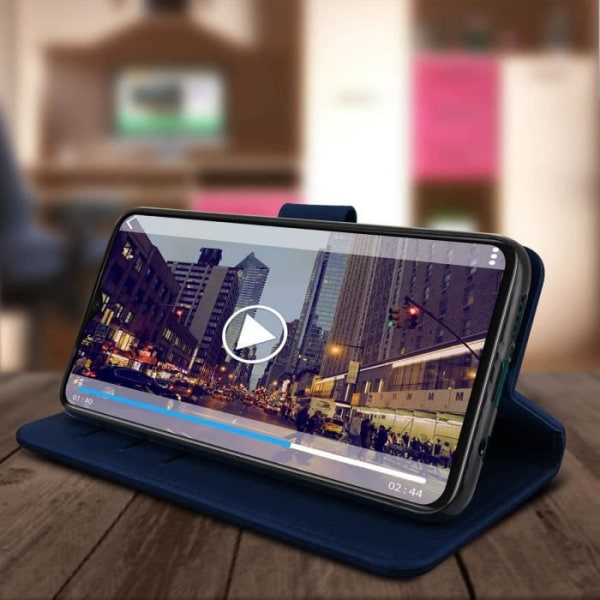 Xiaomi Redmi Note 8 Pro Case Cover Kortholder Funktion Night Blue Stand Blå