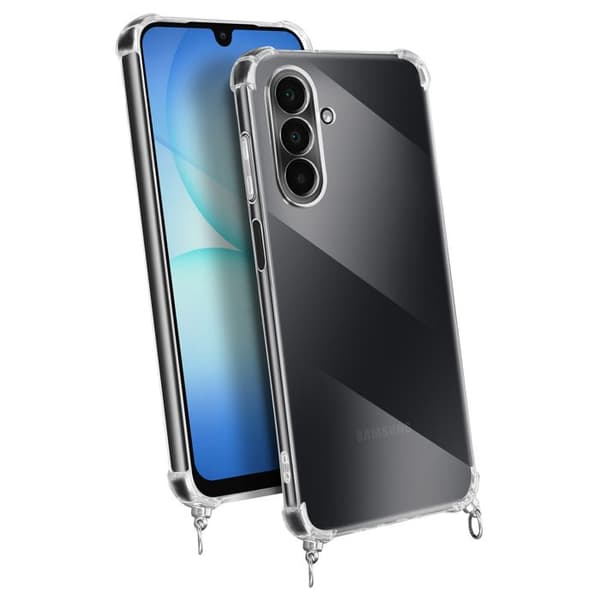 Skal - AVIZAR - Galaxy A17 - Silikon - Transparent - Justerbart snöre Vit