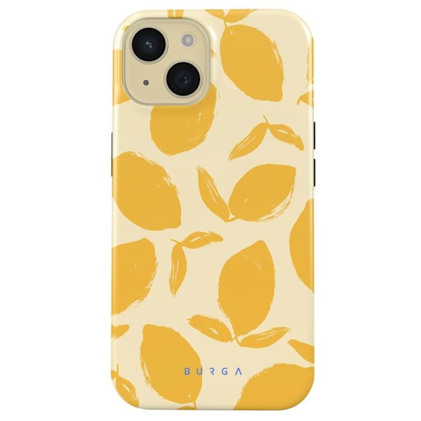 Coque MagSafe til iPhone 15 Plus Elegant Mønster Lemon Tart Burga Gul Gul