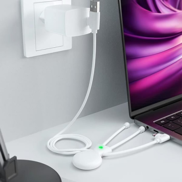 Hemladdare Pack Mr BIO Fast Charge + USB A+C kabel/micro USB &amp; USB C &amp; Lightning Biologiskt nedbrytbar Vit Xoopar