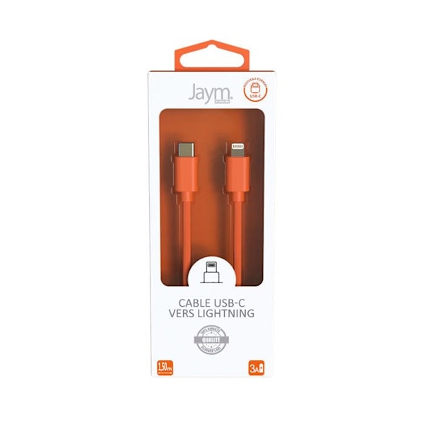 Lightning-kaapeli USB-C PD 3A Lataus ja Synkronointi POP-kokoelma 1,5m Jaym Oranssi Orange