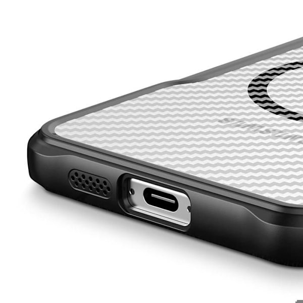 Coque för Samsung Galaxy S24 FE MagSafe Kolfiberstötabsorberande Förstärkt Svart Svart