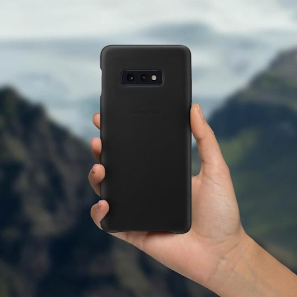 Skal - Samsung - Galaxy S10e - Läder - Stötabsorberande - Kompatibel med Qi-laddning Svart
