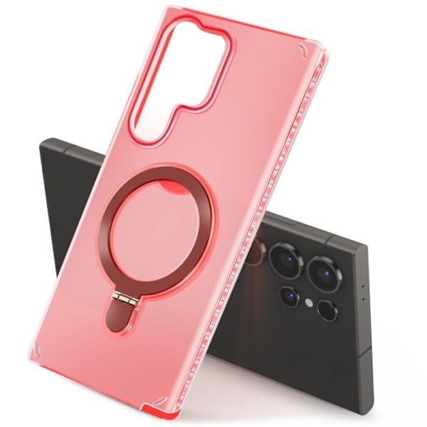 Coque MagSafe för Samsung Galaxy S24 Ultra Stötsäker Fällbart Stöd Röd Röd