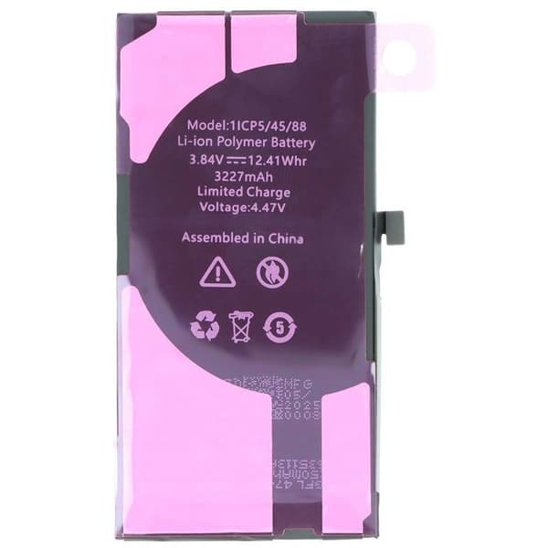 Diagnostiserbar Batteri til iPhone 13 Li-Polymer 3,84V 3227mAh 12,4Wh Sort Svart