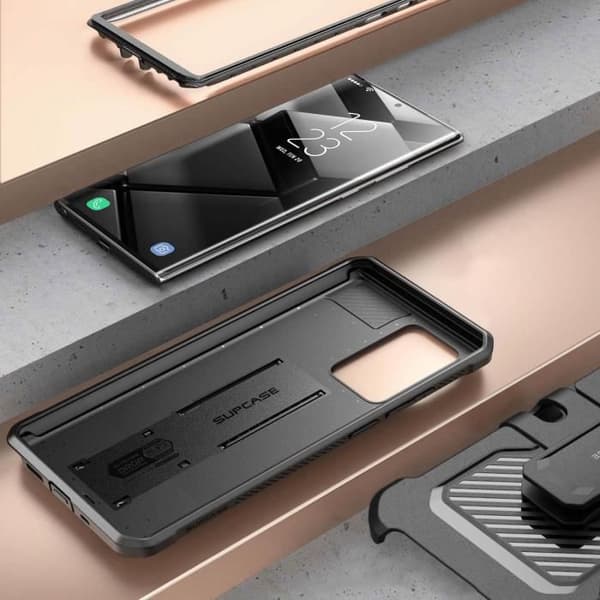 Coque - Supcase - Unicorn Beetle Pro - Galaxy Note 20 Ultra - Sort - Fuld beskyttelse - Bælteklips Svart