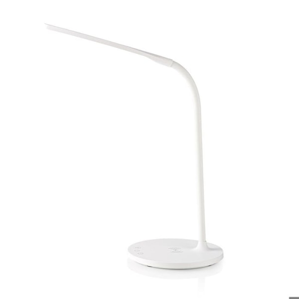 LED skrivebordslampe med dimmer og trådløs oplader 10 W Nedis hvid Vit